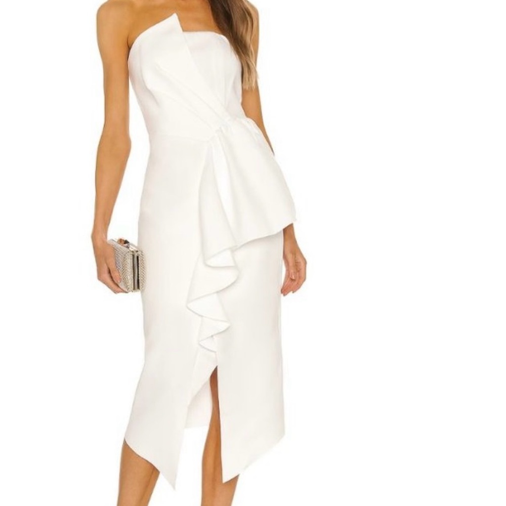Elliatt White Strapless Midi Dress